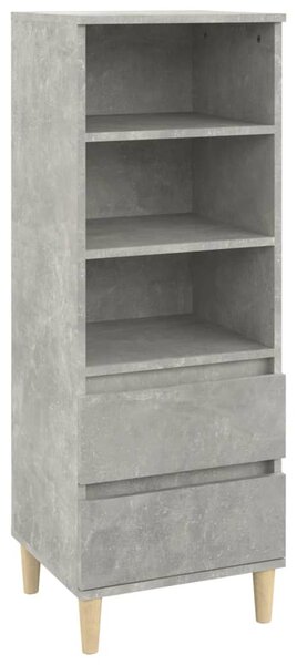 Betonszürke szerelt fa magasszekrény 40 x 36 x 110 cm