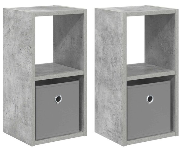 Éjjeli asztal 2 db Beton Szürke 25,5 x 22 x 49,5 cm Szerelt Fa