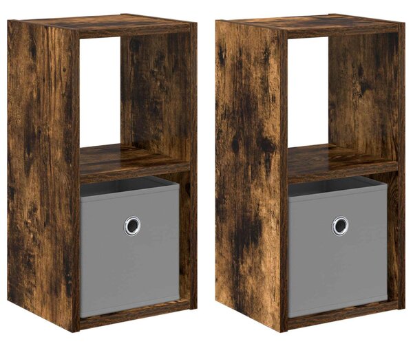Éjjeli asztal 2 db Füstölt tölgy 25,5 x 22 x 49,5 cm Szerelt Fa