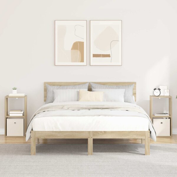Éjjeli asztal 2 db Sonoma tölgy 30,5 x 27 x 59,5 cm Szerelt Fa