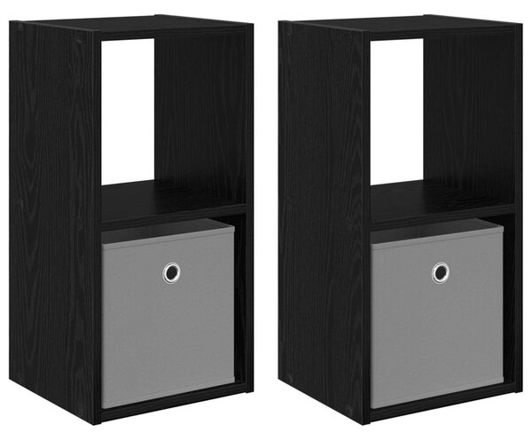 Éjjeli asztal 2 db Fekete tölgy 30,5 x 27 x 59,5 cm Szerelt Fa