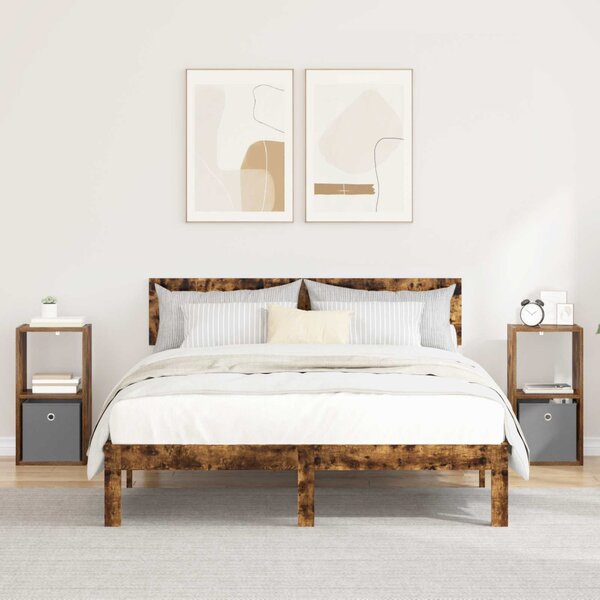 Éjjeli asztal 2 db Füstölt tölgy 30,5 x 27 x 59,5 cm Szerelt Fa