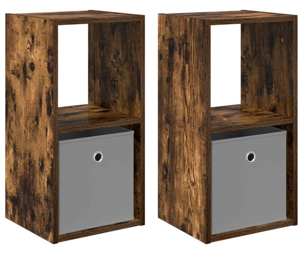 Éjjeli asztal 2 db Füstölt tölgy 30,5 x 27 x 59,5 cm Szerelt Fa