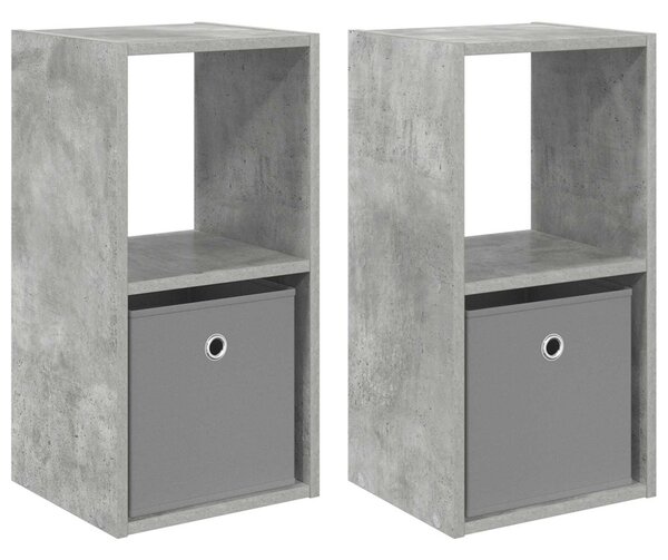 Éjjeli asztal 2 db Beton Szürke 30,5 x 27 x 59,5 cm Szerelt Fa