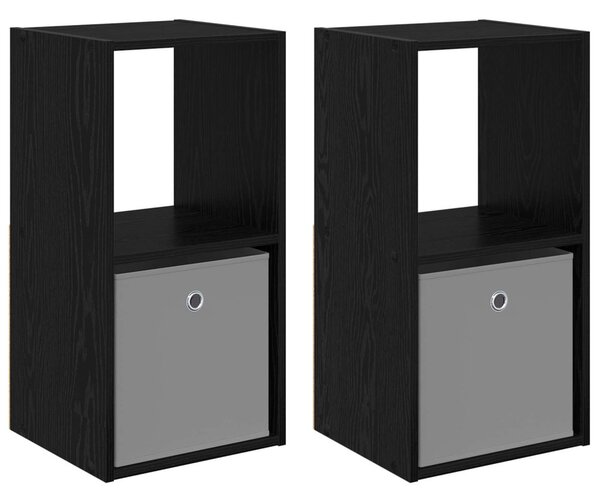 Éjjeli asztal 2 db Fekete tölgy 35 x 32 x 68,5 cm Szerelt Fa