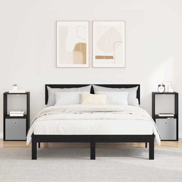 Éjjeli asztal 2 db Fekete tölgy 35 x 32 x 68,5 cm Szerelt Fa