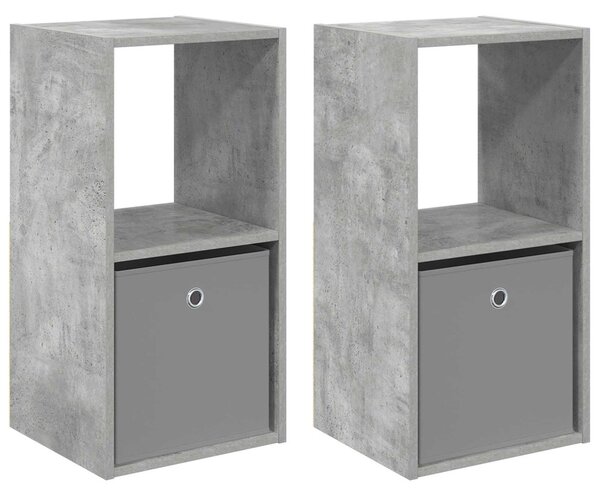 Éjjeli asztal 2 db Beton Szürke 35 x 32 x 68,5 cm Szerelt Fa