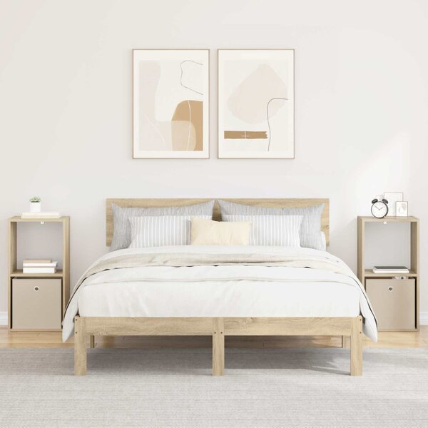 Éjjeli asztal 2 db Sonoma tölgy 35 x 32 x 68,5 cm Szerelt Fa