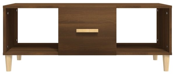 Barna tölgyszínű szerelt fa dohányzóasztal 102 x 50 x 40 cm