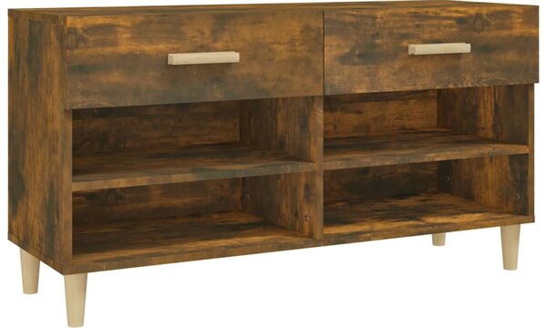 Füstös tölgyszínű szerelt fa cipősszekrény 102 x 35 x 55 cm
