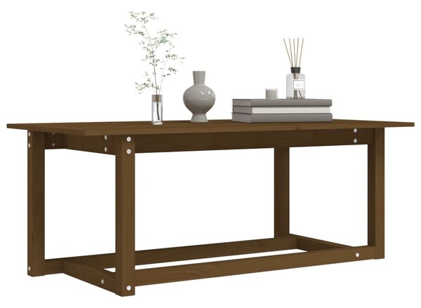 Mézbarna tömör fenyőfa dohányzóasztal 110 x 55 x 45 cm