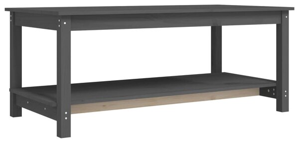 Szürke tömör fenyőfa dohányzóasztal 110 x 55 x 45 cm