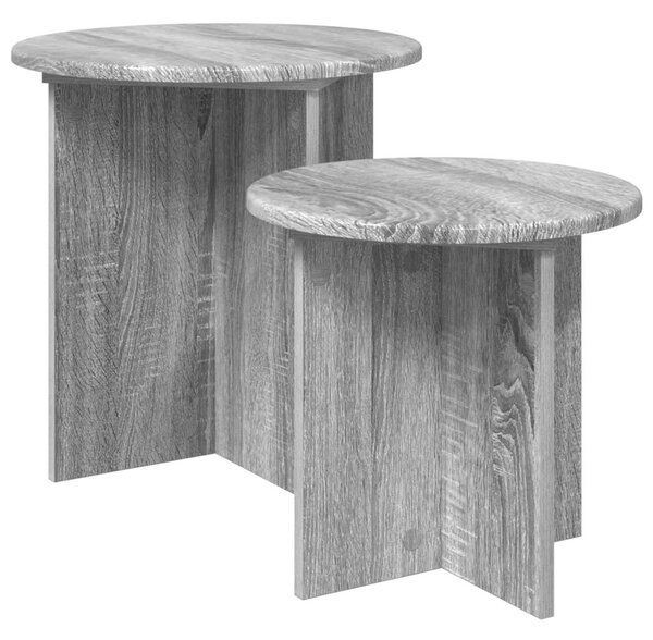 Kisasztal készlet tárolóval 2 pcs Szürke Sonoma Mérnöki fa