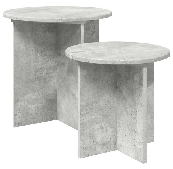 Kisasztal készlet tárolóval 2 pcs Betonszürke Mérnöki fa