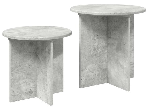 Kisasztal készlet tárolóval 2 pcs Betonszürke Mérnöki fa