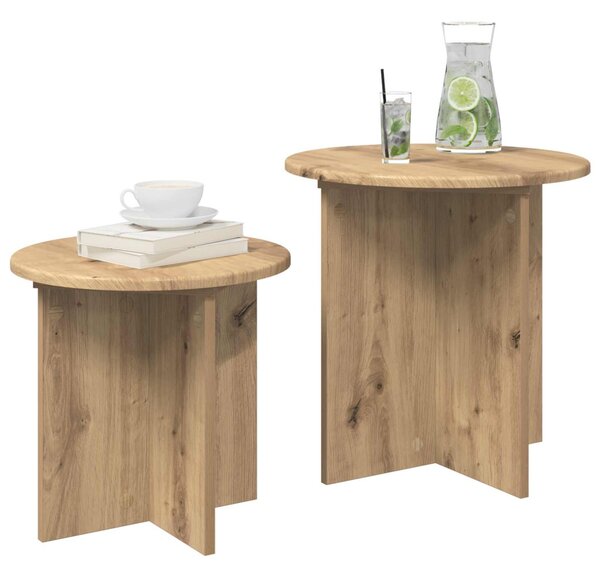 Kisasztal készlet tárolóval 2 pcs Kézműves Tölgy Mérnöki fa
