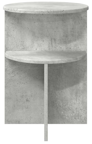 Oldal asztal tárolóval Betonszürke Ø 39,5 x 55 cm Szerelt Fa
