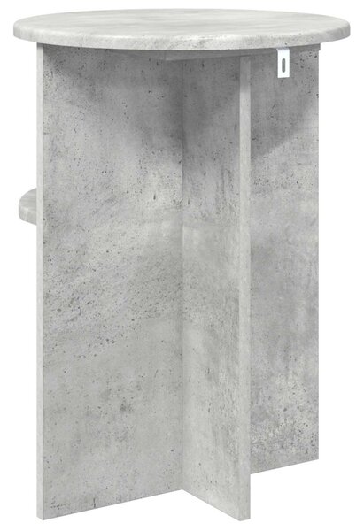 Oldal asztal tárolóval Betonszürke Ø 39,5 x 55 cm Szerelt Fa