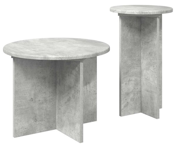 Kisasztal készlet tárolóval 2 pcs Betonszürke Szerelt Fa
