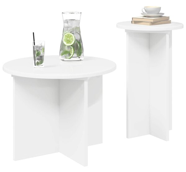 Kisasztal készlet tárolóval 2 pcs Fehér Szerelt Fa