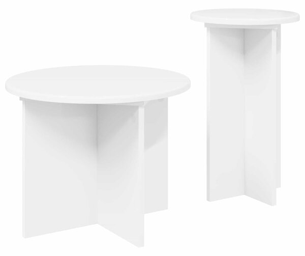 Kisasztal készlet tárolóval 2 pcs Fehér Szerelt Fa