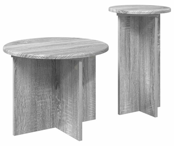 Kisasztal készlet tárolóval 2 pcs Szürke Sonoma Szerelt Fa