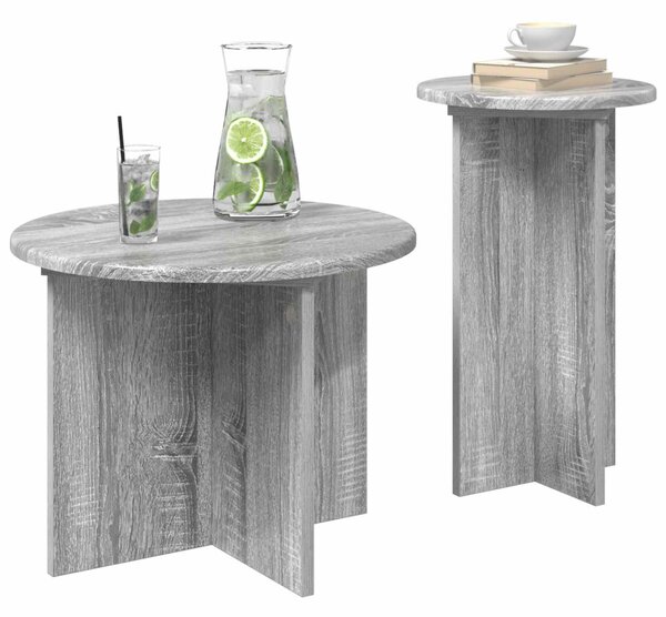 Kisasztal készlet tárolóval 2 pcs Szürke Sonoma Szerelt Fa