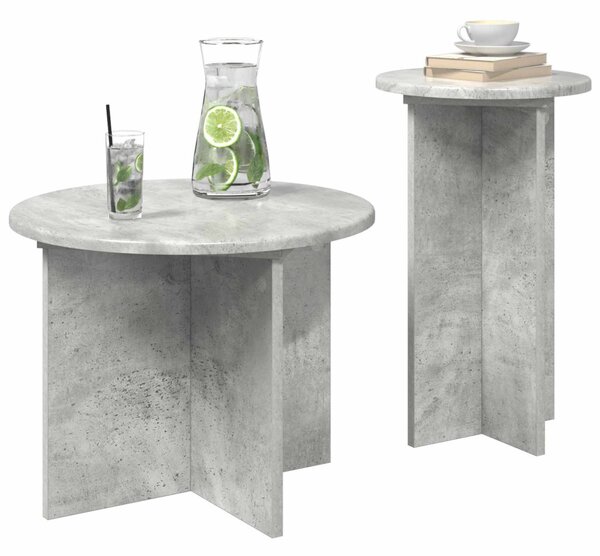 Kisasztal készlet tárolóval 2 pcs Betonszürke Szerelt Fa