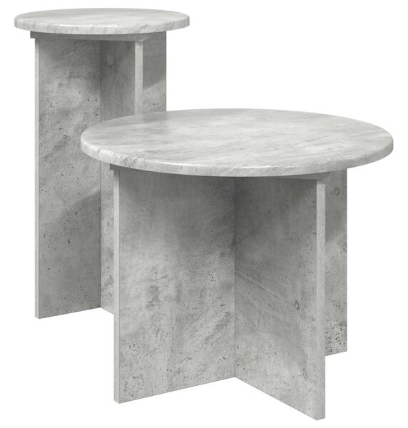 Kisasztal készlet tárolóval 2 pcs Betonszürke Szerelt Fa