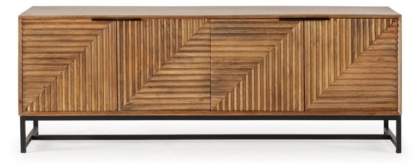 Natúr színű mangófa TV-állvány 160x58x40 cm Nereida – MOME