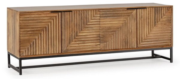 Natúr színű mangófa TV-állvány 160x58x40 cm Nereida – MOME