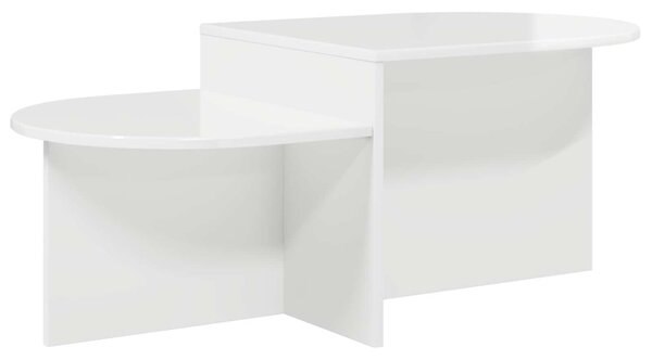 Dohányzóasztal Magasfényű Fehér 100 x 50 x 40 cm Szerelt Fa