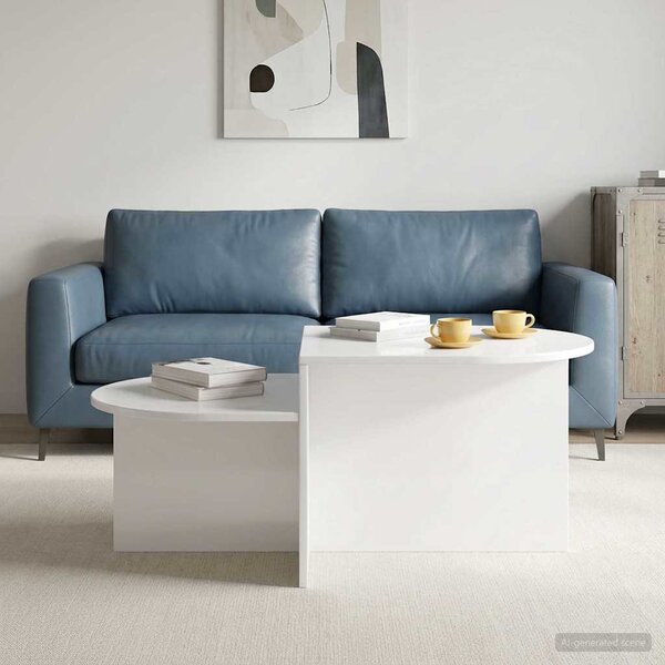 Dohányzóasztal Magasfényű Fehér 100 x 50 x 40 cm Szerelt Fa