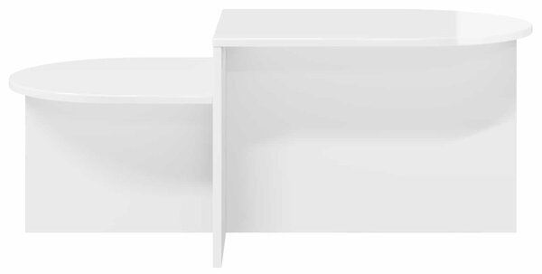 Dohányzóasztal Magasfényű Fehér 100 x 50 x 40 cm Szerelt Fa