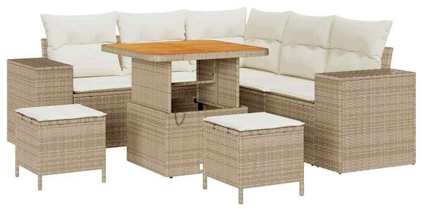 Kerti Kanapé Szett párnával 8 pcs Beige és krém 80 x 80 x 71 cm