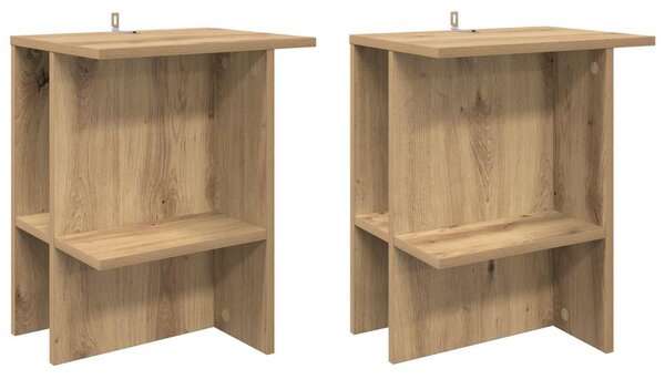 Dohányzóasztal 2 pcs Kézműves Tölgy 40 x 30 x 49 cm Szerelt Fa