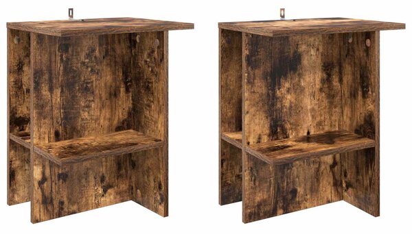 Dohányzóasztal 2 pcs Füstös Tölgy 40 x 30 x 49 cm Szerelt Fa