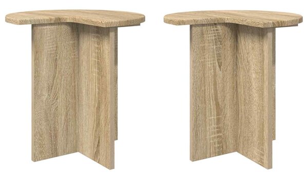 Oldal asztal 2 pcs Sonoma Tölgy Ø 39 x 38 cm Szerelt Fa