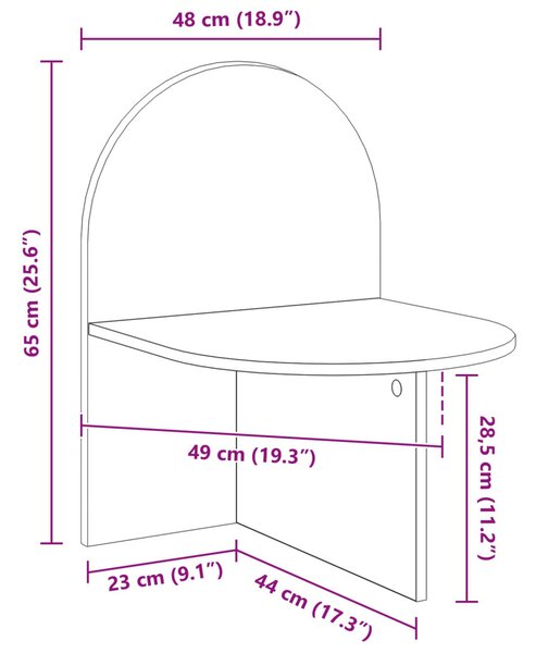 VidaXL Éjjeli asztal 2 pcs Betonszürke 48 x 49 x 65 cm Mérnöki fa