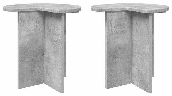 Oldal asztal 2 pcs Betonszürke Ø 39 x 38 cm Szerelt Fa