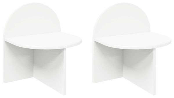 Éjjeli asztal 2 db Fehér 40 x 35,5 x 45,5 cm Mérnöki fa