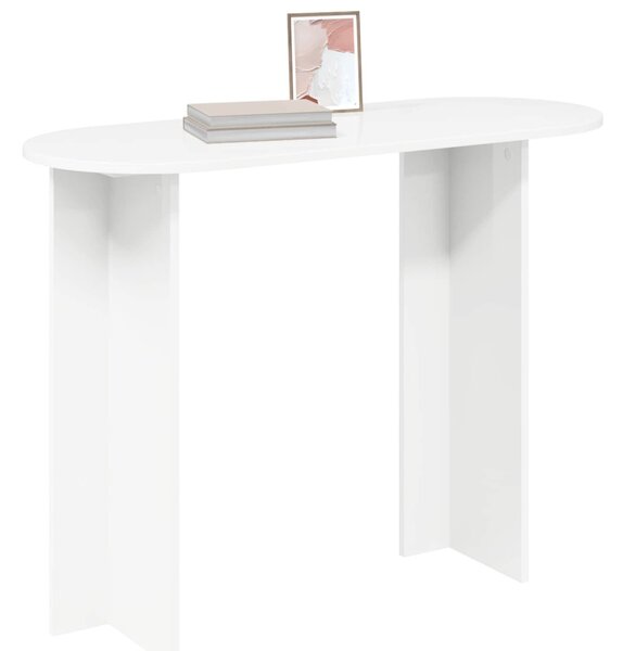 Konzolasztal tárolóval Fehér 100 x 39,5 x 75 cm Szerelt Fa