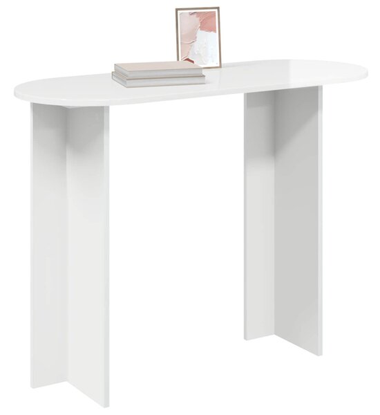 Konzolasztal Magasfényű Fehér 100 x 39,5 x 75 cm Szerelt Fa