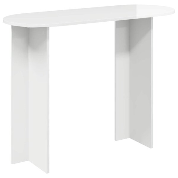 Konzolasztal Magasfényű Fehér 100 x 39,5 x 75 cm Szerelt Fa