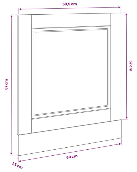 Mosogatógép panel ajtóval Fekete tölgy 60 x 1,5 x 57 cm Faanyag