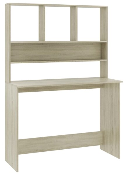 Sonoma-tölgy forgácslap íróasztal polcokkal 110 x 45 x 157 cm