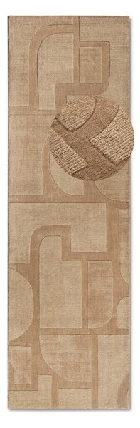 Bézs kézi szövésű gyapjú futószőnyeg 80x250 cm Alexis – Villeroy&Boch