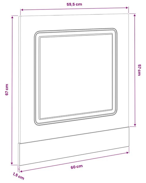 Mosogatógép panel Kalmar Fekete tölgy 60 x 1,5 x 57 cm Faanyag