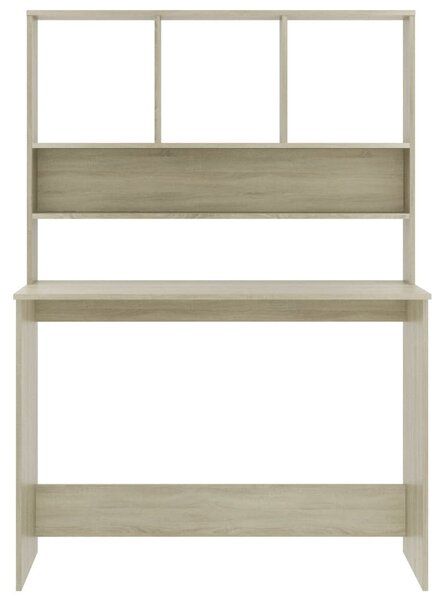 Sonoma-tölgy forgácslap íróasztal polcokkal 110 x 45 x 157 cm