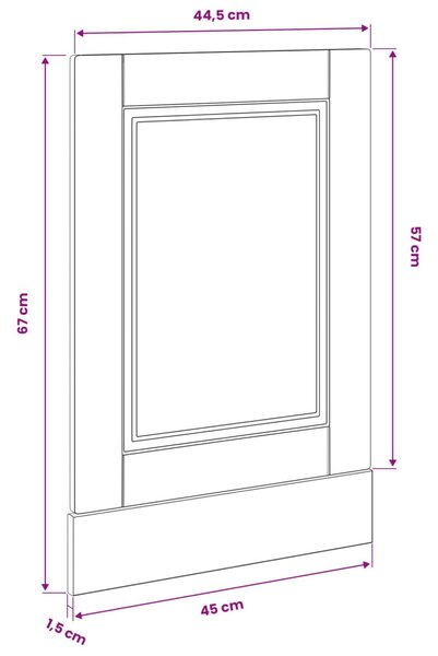 Mosogatógép panel ajtóval Fekete tölgy 45 x 1,5 x 57 cm Faanyag
